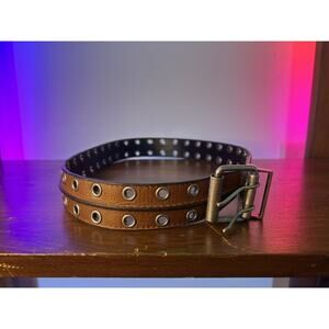 Heavy Duty 1.5” Grommet Double Tong Genuine Leather Women’s/Mens Belt Small 34”